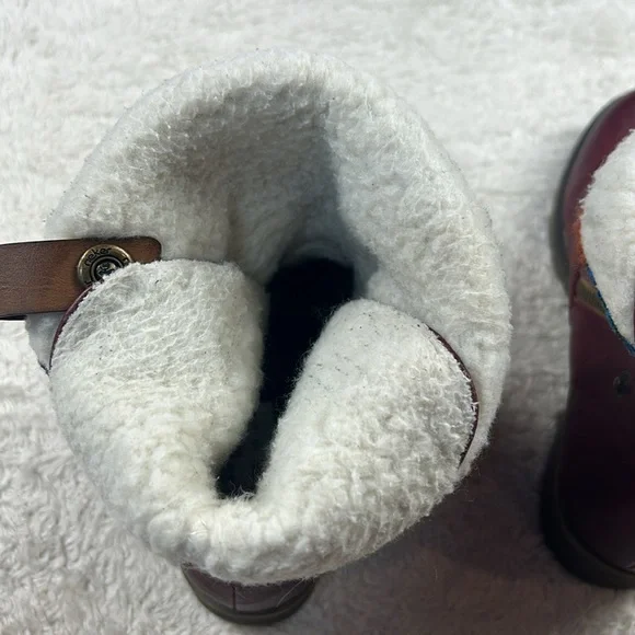Rieker Amy 95891-35 burgandy sherpa fleece and yarn side zip boots, 40 or 8.5 - Picture 12 of 12